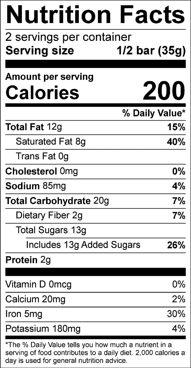 Nutrition label for Mexican Hot Cocoa