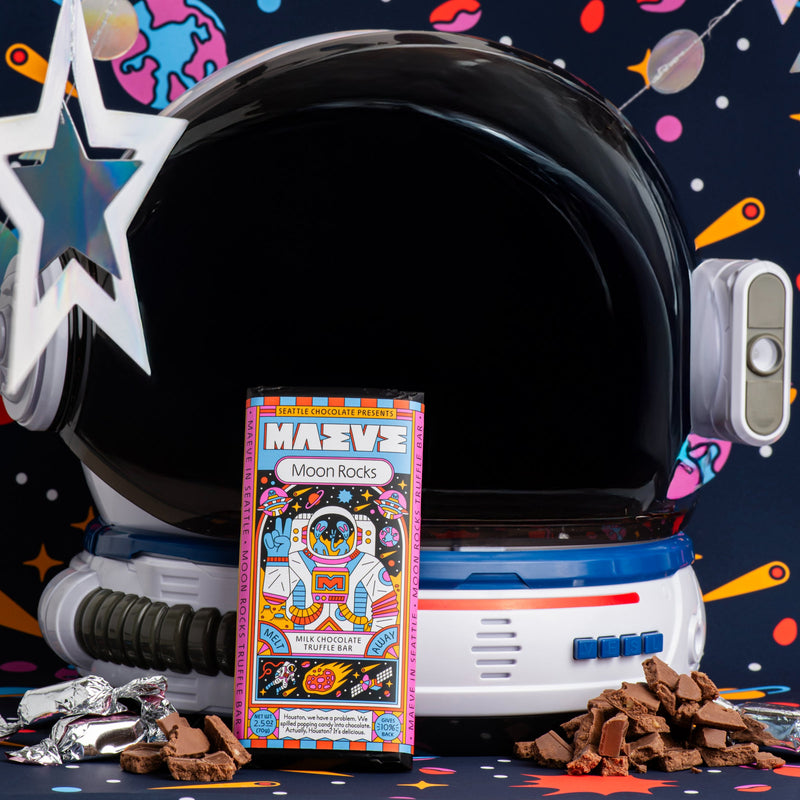 Moon Rocks Popping Candy Chocolate by Maeve Ethical Chocolate