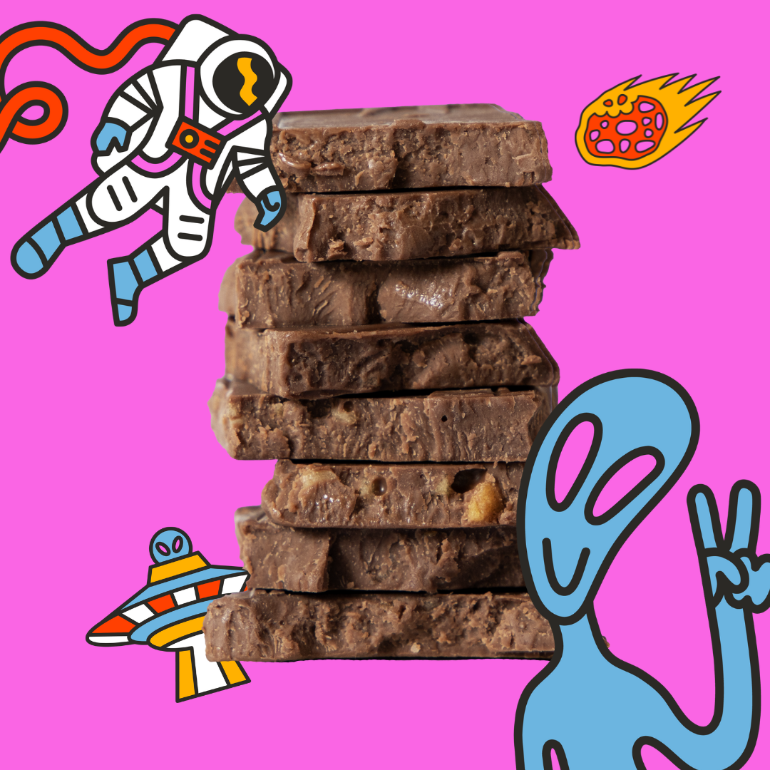 Moon Rocks Chocolate Moon Rocks Popping Candy Chocolate by Maeve Ethical Chocolate